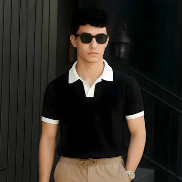 Emerce - V NECK - Polo Shirt - Black